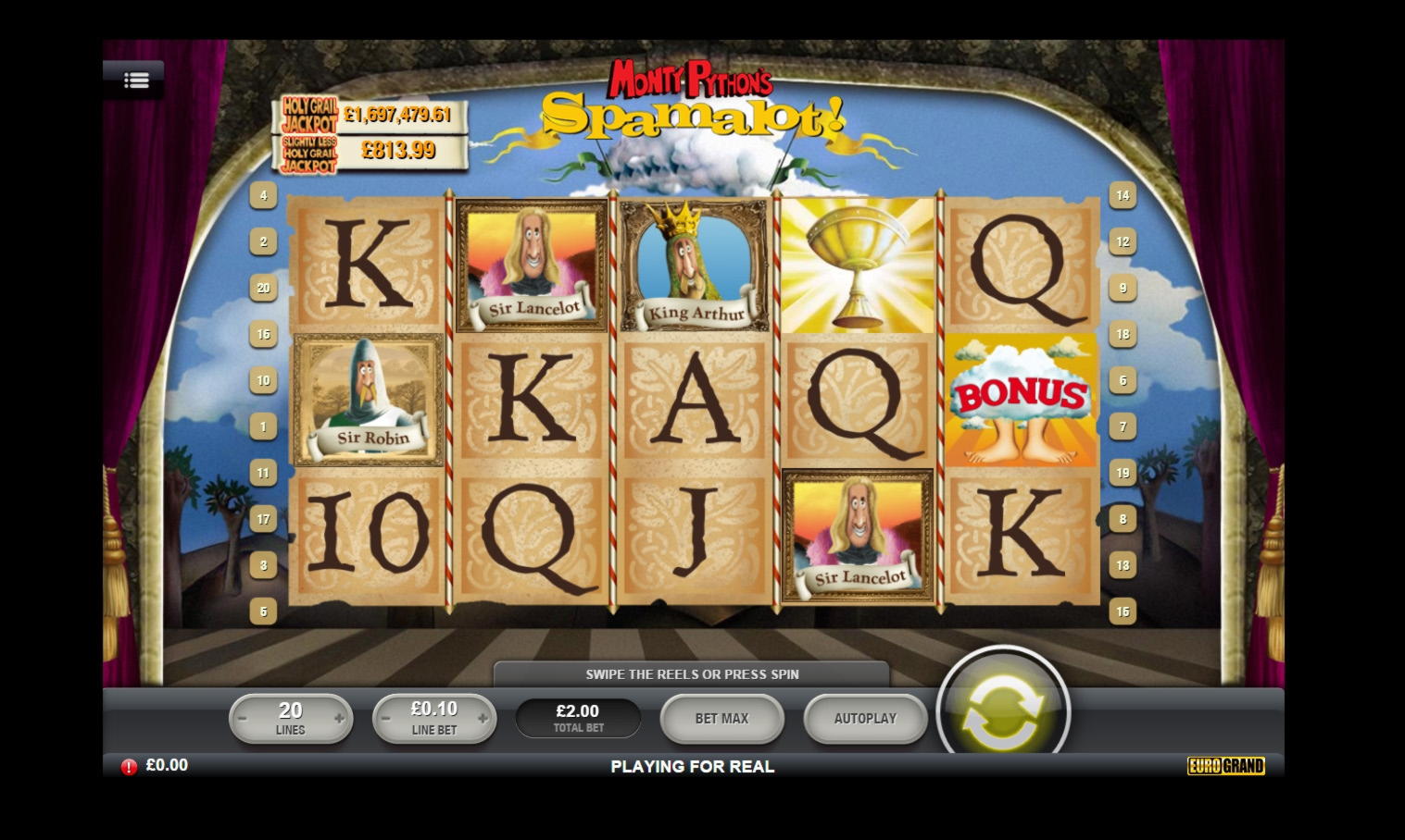 £305 free chip at Yes Casino 