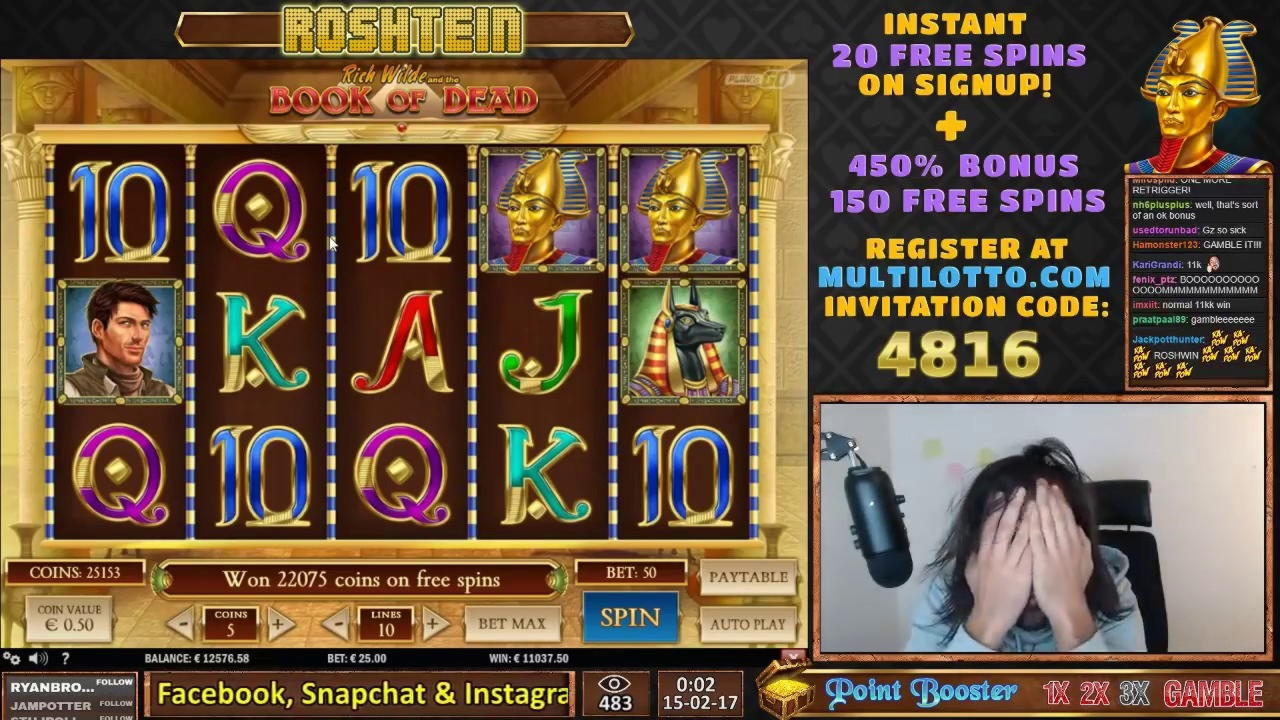 280 free casino spins at Dunder Casino