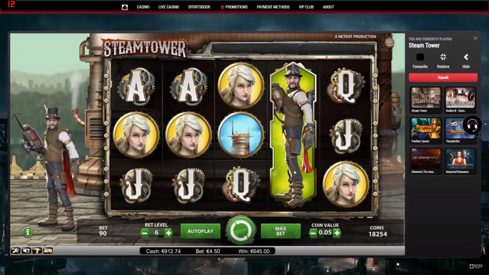 EURO 3615 NO DEPOSIT at Spin Palace Casino