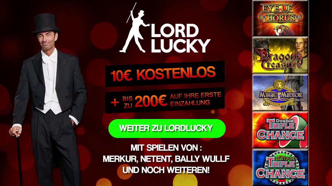 Anleitung zu Ihrem 10€ Bonus bei LordLucky.com Online Casino