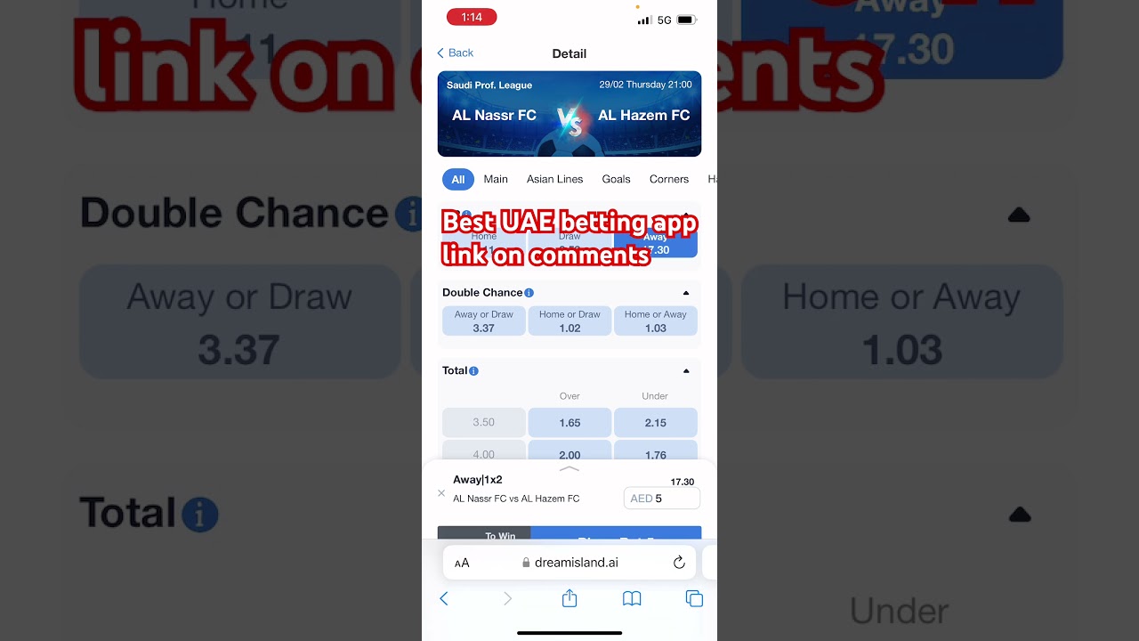 Best Dubai legal betting app link on comments #dreamisland